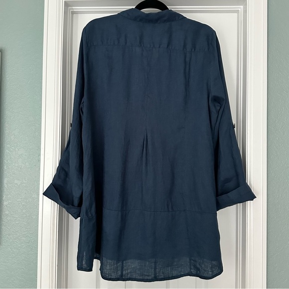 Soft Surroundings 100% Linen Button Down Tunic Lagenlook Minimalist Size Large - Picture 5 of 10